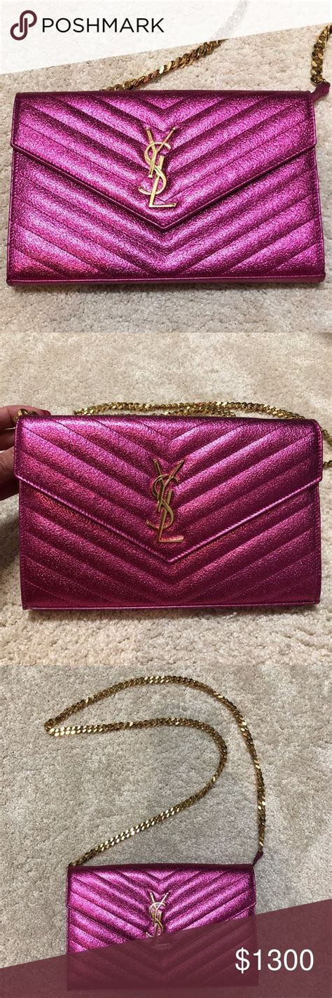 ysl metallic pink bag